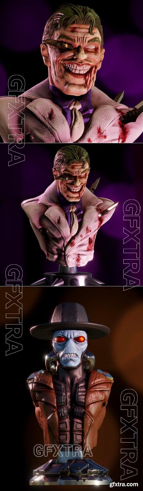Joker Comic Bust and Cad-Bane Bust &ndash; 3D Print Model