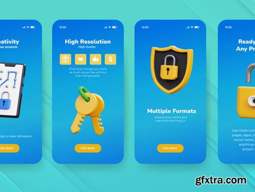 Protection & Security 3D Icon Set Ui8.net