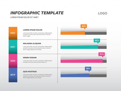 Infographic Table Layout with Colorful Gantt Chart 322845121