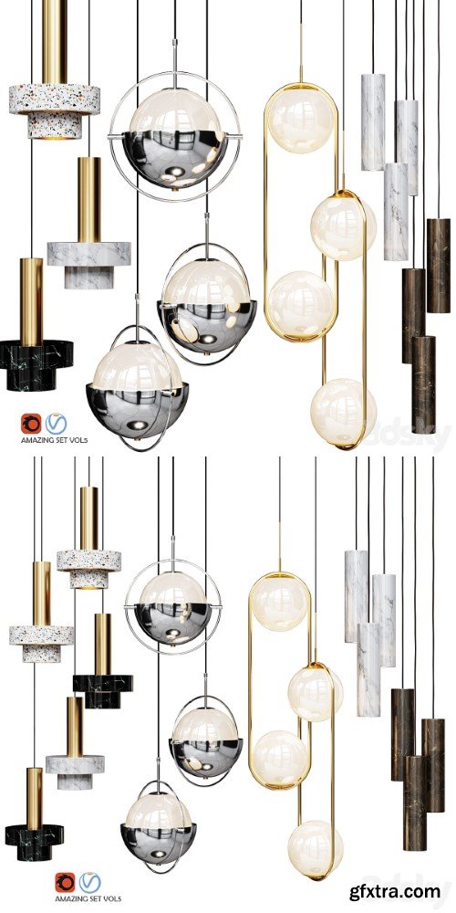 Four Pendant Lights amazing set vol5