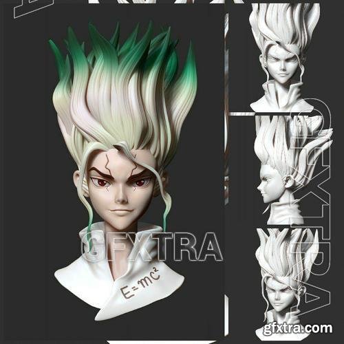 Dr.Stone Senku bust &ndash; 3D Print Model