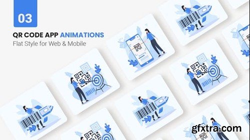 Videohive Qr Code App Animation - Flat Concept 46046890