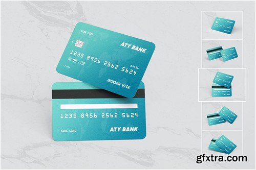 Plastic Credit / Debit Bank Card Psd Mockups HUH27GW