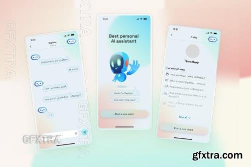 Chatbot AI Mobile App UI Concept BCMMMAZ