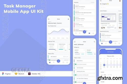 Task Manager Mobile App UI Kit BZGVPML