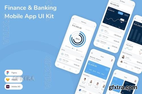 Finance & Banking Mobile App UI Kit BUYQ896
