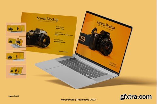 Laptop And Screen Mockup WUMFL8N