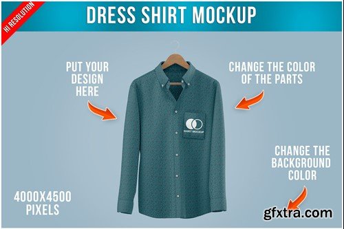 Dress Shirt on Hanger Mockup 3TWD3JV