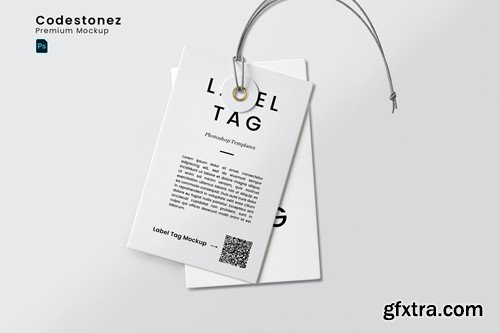 Clothing Label Tag Mockup UVBWYTP