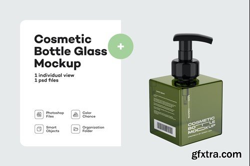 Green Cosmetic Bottle Mockup HBUYQ6X