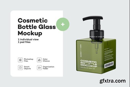 Green Cosmetic Bottle Mockup WDEEMMF