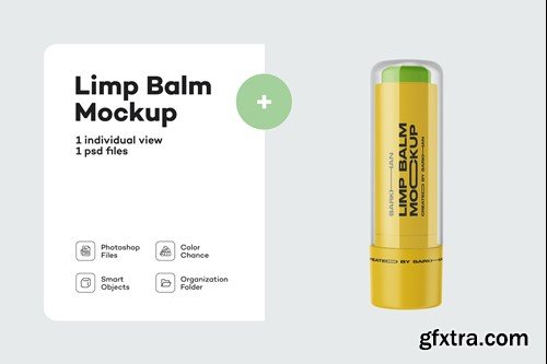 Matte Lip Balm Tube Mockup N4T65CX