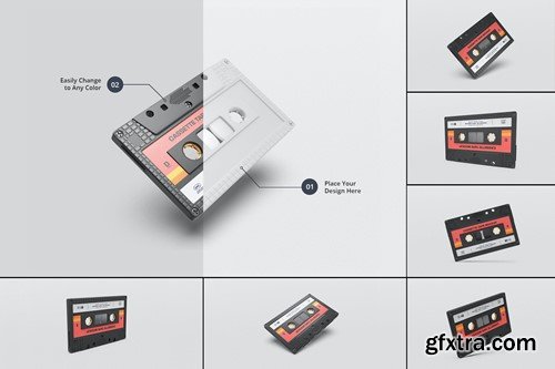 Vintage Cassette Tape Mockups Psd X7XKC3S