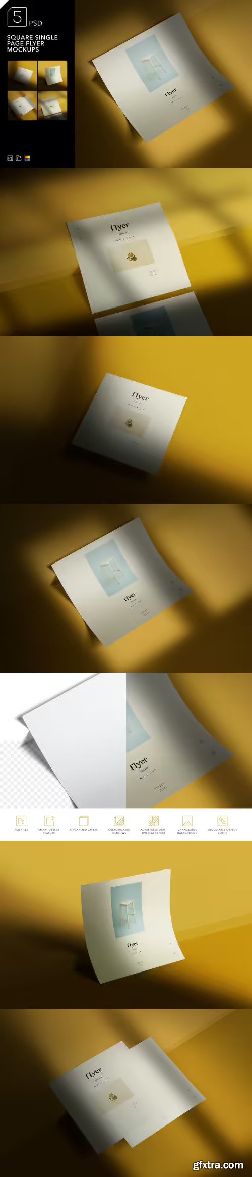 Square Single Page Flyer Mockups