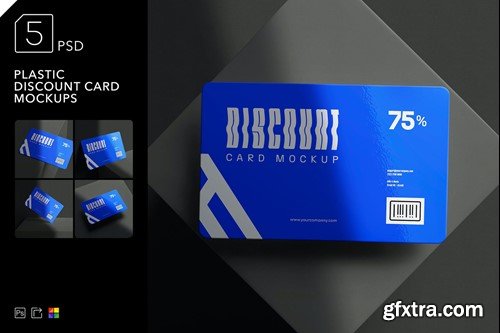 Plastic Discount Card Mockups ESJ9L68