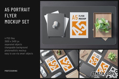 A5 Portrait Flyer Mockup Set ARCLPAT