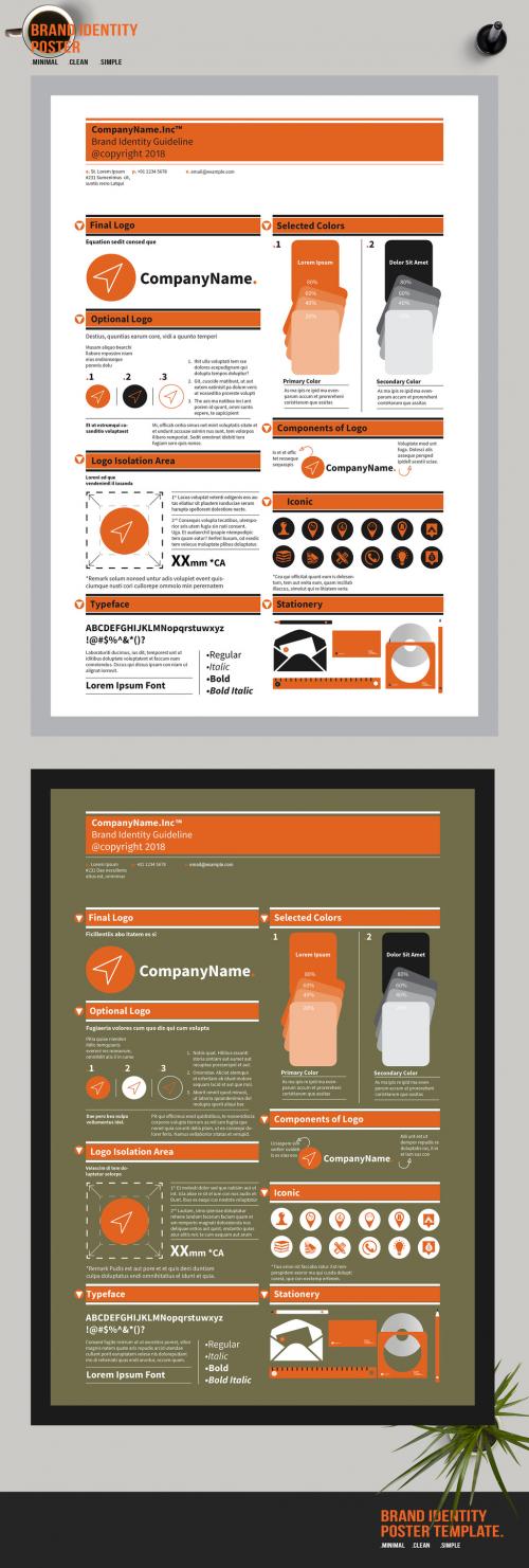 Brand Identity Poster with Orange Accents 187056585