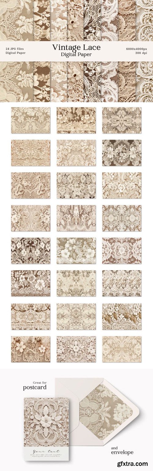 Vintage Flowers Lace Textures Collection