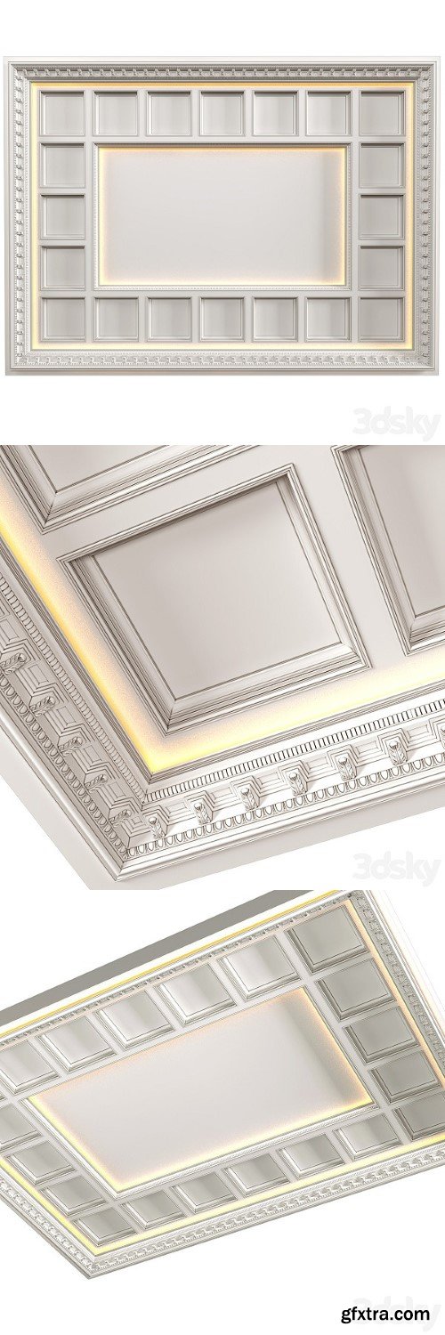 Art Deco Coffered Illuminated Ceiling