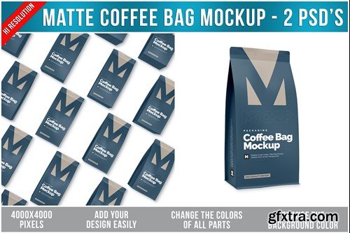 Matte Coffee Bag Mockup MW83UL7