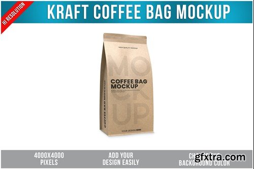 Kraft Coffee Bag Mockup LJ86B2Z