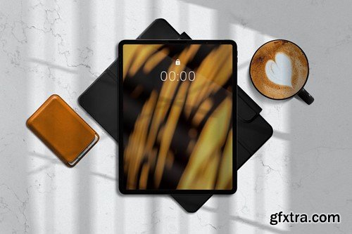 Flat Lay Ipad Mockup Template YMK34FT