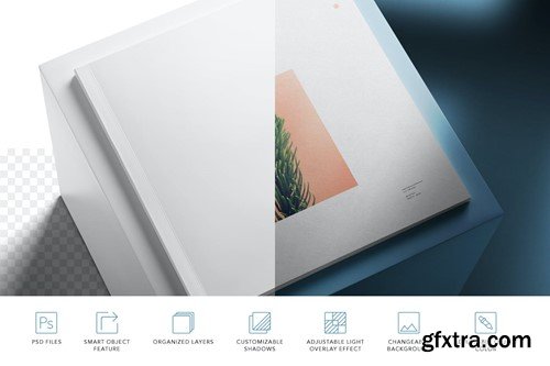 Square Magazine Branding Mockups KLWALCY