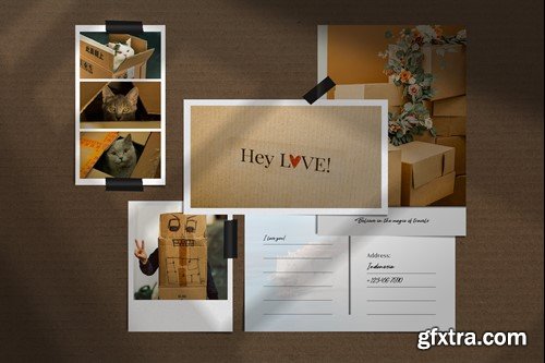 Postcard Photo Collage Mockup Template UYSFF2P