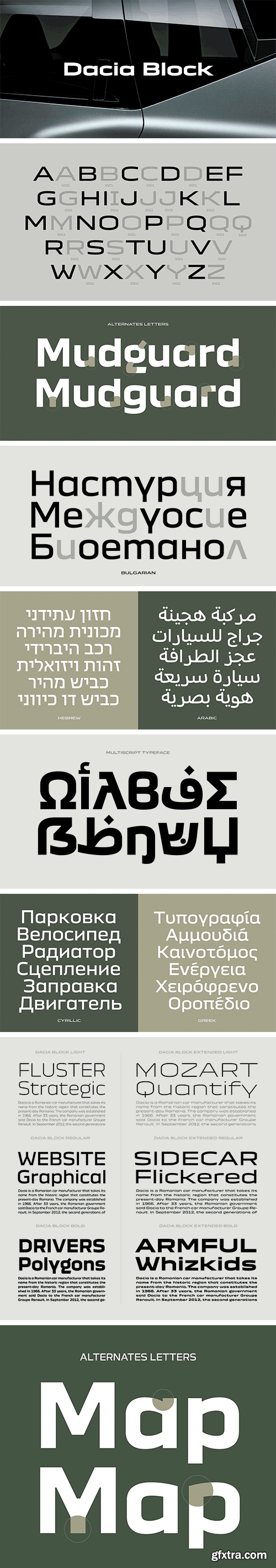 Dacia Block Font Family