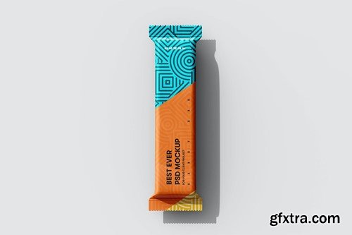 Candy Bar Flow Pack Packaging Mockup 9JFU8R5