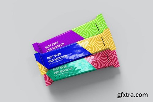 Candy Bar Flow Pack Packaging Mockup 9JFU8R5