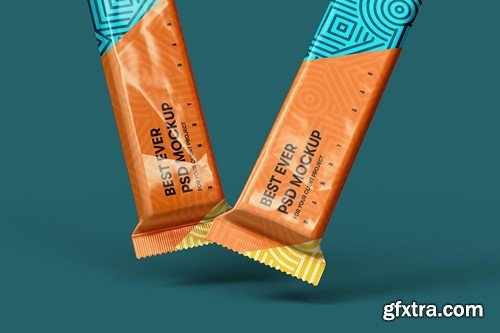 Candy Bar Flow Pack Packaging Mockup 9JFU8R5