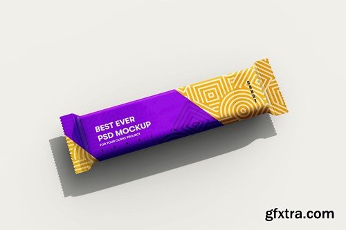 Candy Bar Flow Pack Packaging Mockup 9JFU8R5