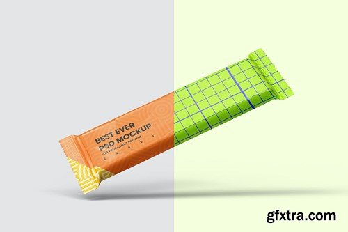 Candy Bar Flow Pack Packaging Mockup 9JFU8R5