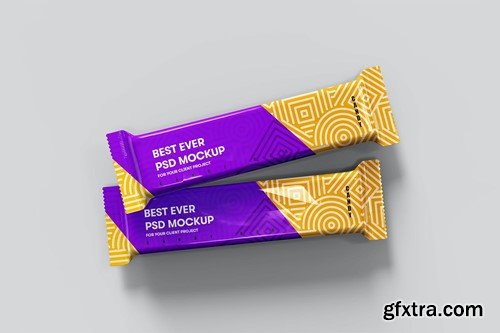 Candy Bar Flow Pack Packaging Mockup 9JFU8R5