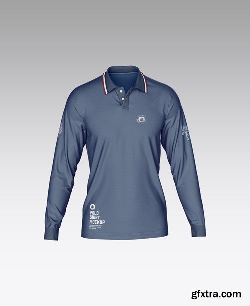 Long Sleeve Polo Shirt Mockup MP533KH