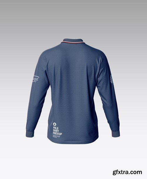 Long Sleeve Polo Shirt Mockup MP533KH