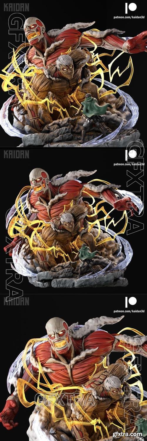 Attack on Titan Reveal - Full Figure Diorama &ndash; 3D Print Model