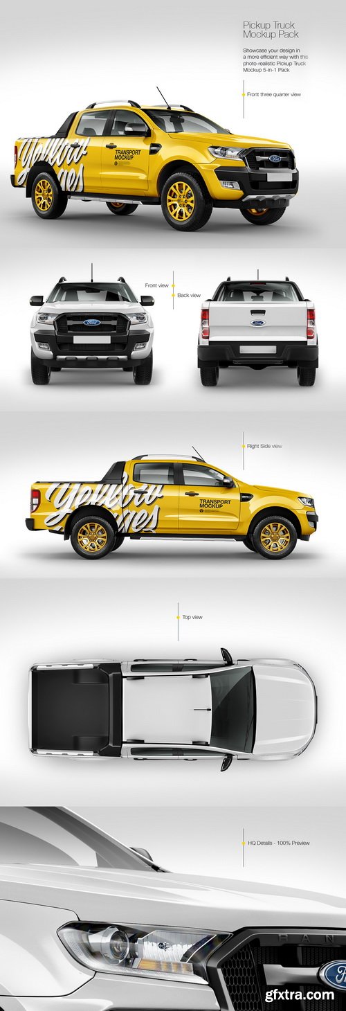 YellowImages - Pickup Truck Mockup Pack - 18799