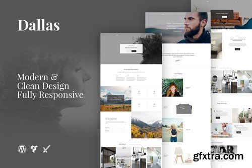 Dallas Minimal Portfolio Business WordPress Theme W249CFJ