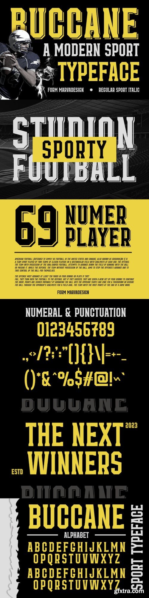 Buccane - A Modern Sport Font