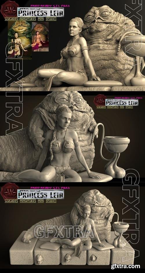 Walades Studio - Princess Leia and Jabba &ndash; 3D Print Model