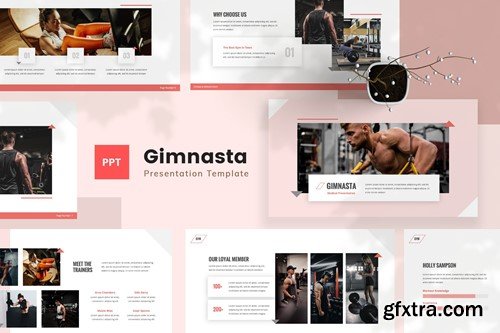 Gimnasta — Gym Powerpoint Template TA3THEL