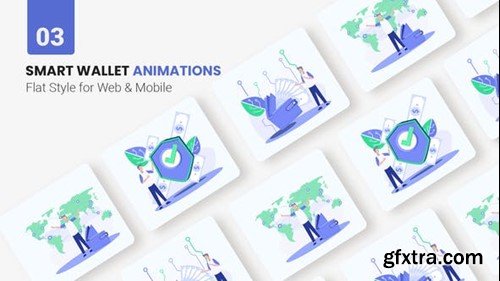 Videohive Smart Wallet Animations - Flat Concept 46063235