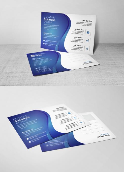 Creative Business Post Card Layout 580217468