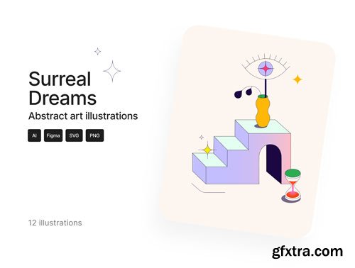 Surreal Dreams illustration set Ui8.net