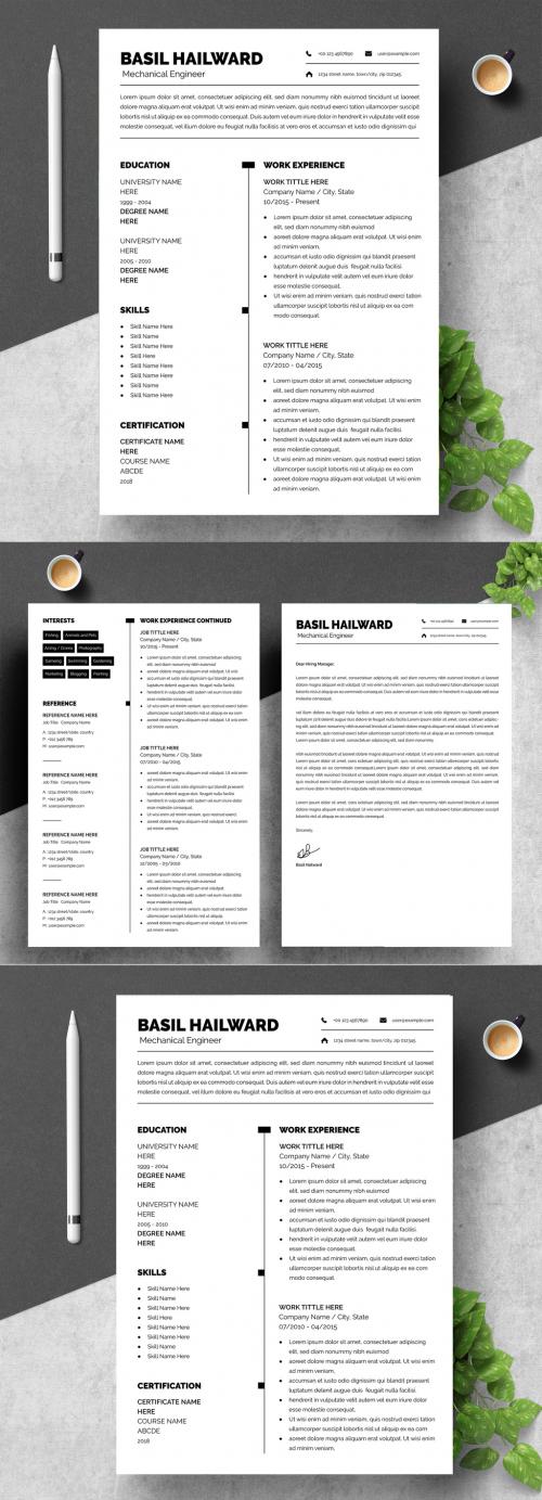 Resume Black Color Design Template 573787359