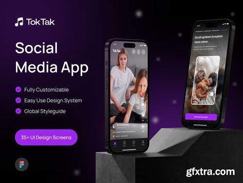 TokTak - Social Media App UI KIT Ui8.net