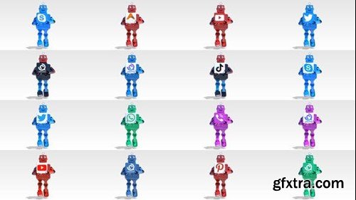 Videohive Cartoon Robot Running Logo Reveal Bundle 46106485