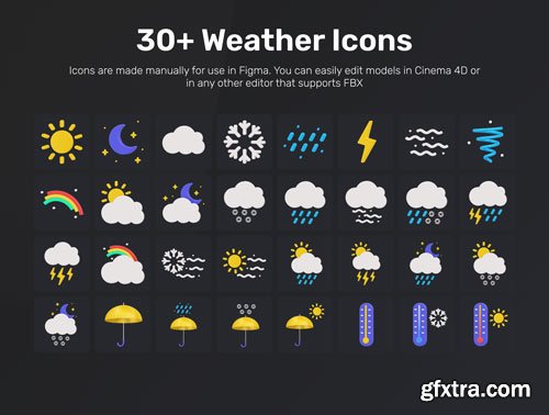 Weather 3D Icon Set Ui8.net